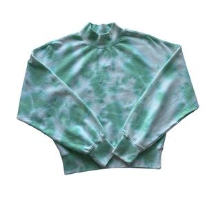 FOREVER 21 Women’s Tie Dye Long Sleeve Mock Neck Pullover Sweater